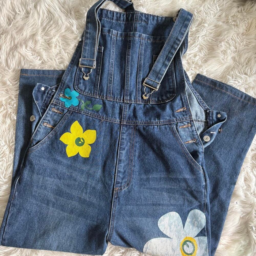 Misslook blue denim overalls with